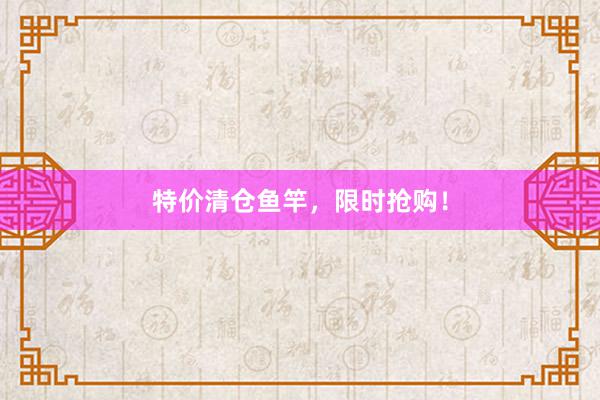 特价清仓鱼竿，限时抢购！